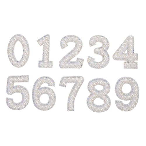 SEWACC 10 Stück Teiliges Set Strass Patches mit Kunstperlen Aufbügelflicken für Kleidung Jeans und Taschen Glitzernde Zahlen Applikationen zur Diy Verschönerung von Outfits SEWACC 10 Stück Teiliges Set Strass Patches mit Kunstperlen Aufbügelflicken für Kleidung Jeans und Taschen Glitzernde Zahlen Applikationen zur Diy Verschönerung von Outfits von SEWACC