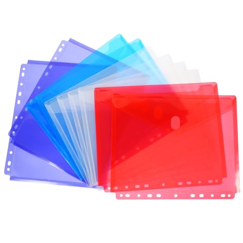 SEWACC 10 Stück Teiliges Transparente Dokumententaschen aus Robustem PP mit Druckknopf Wiederverwendbare Aktenhüllen mit Aufhängung Vielseitig für Büroorganisation und SEWACC 10 Stück Teiliges Transparente Dokumententaschen aus Robustem PP mit Druckknopf Wiederverwendbare Aktenhüllen mit Aufhängung Vielseitig für Büroorganisation und von SEWACC