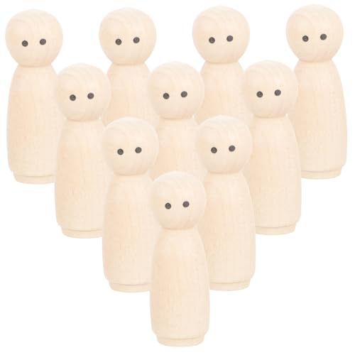 SEWACC 10 Stück Teiliges Unvollendete Holzpuppen Glatte Oberfläche Blanke DIY Holzfiguren zum Bemalen Kreative Holzpuppen für Spiel Dekoration und SEWACC 10 Stück Teiliges Unvollendete Holzpuppen Glatte Oberfläche Blanke DIY Holzfiguren zum Bemalen Kreative Holzpuppen für Spiel Dekoration und von SEWACC