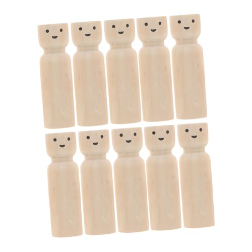 SEWACC 10 Stück Teiliges Unvollendeter Holzfiguren für Diy Projekte Natürliche Holz Peg Puppen zum Bemalen und Gestalten für Kreative Bastelarbeiten und SEWACC 10 Stück Teiliges Unvollendeter Holzfiguren für Diy Projekte Natürliche Holz Peg Puppen zum Bemalen und Gestalten für Kreative Bastelarbeiten und von SEWACC