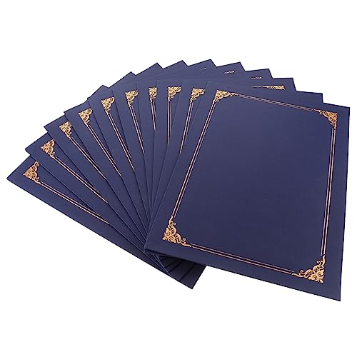 SEWACC 10 Stück Teiliges Urkundenhüllen aus Papier mit Goldfolie Zertifikatsmappen für Auszeichnungen Abschlussfeiern Dokumente Elegante Präsentationsordner Blau SEWACC 10 Stück Teiliges Urkundenhüllen aus Papier mit Goldfolie Zertifikatsmappen für Auszeichnungen Abschlussfeiern Dokumente Elegante Präsentationsordner Blau von SEWACC