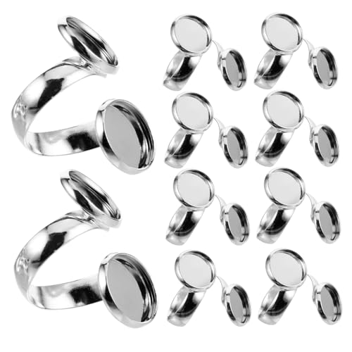 SEWACC 10 Stück Teiliges Verstellbares Ringrohling Kupfer Flache Metallringbasis für DIY Schmuckherstellung Langlebige Ringhalter für Individuelle Anpassung Leicht und Platzsparend von SEWACC