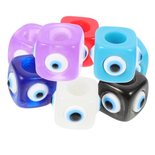 SEWACC 10 Stück Teiliges Würfel Perlen aus Kunststoff mit Augenmuster Bunte DIY Schmuckperlen für Armbänder Halsketten Ohrringe Handgefertigte Bastelperlen Auffädeln SEWACC 10 Stück Teiliges Würfel Perlen aus Kunststoff mit Augenmuster Bunte DIY Schmuckperlen für Armbänder Halsketten Ohrringe Handgefertigte Bastelperlen Auffädeln von SEWACC