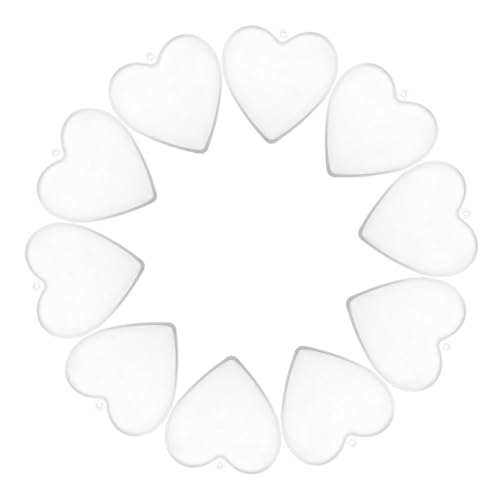 SEWACC 10 Stück Transparente Herzförmige Befüllbare Ornamente Kunststoff für Hochzeits und Valentinstagsdekoration Leicht und Langlebig für Diy Projekte und Festliche Anlässe von SEWACC