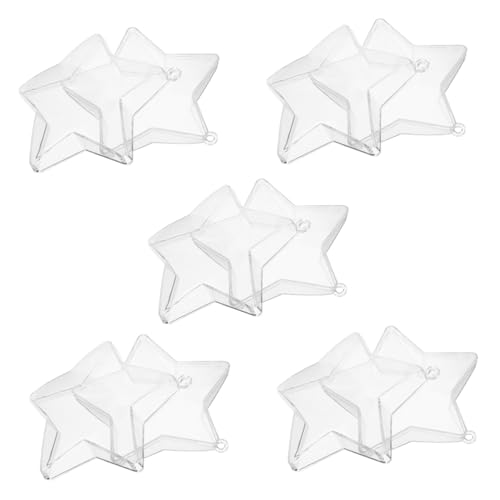 SEWACC 10 Stück Transparente Kunststoff Sternfüllkugeln Diy Bastelornamente für Hochzeiten Weihnachten und Partys Süßigkeiten Präsenthalter Vielseitige Dekorationen von SEWACC