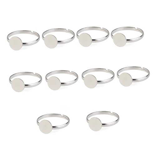 SEWACC 10 Stück Verstellbare Silber Ringrohlinge DIY Schmuckringe Basteln Basen für Fingerringe Schmuckherstellung Zubehör SEWACC 10 Stück Verstellbare Silber Ringrohlinge DIY Schmuckringe Basteln Basen für Fingerringe Schmuckherstellung Zubehör von SEWACC