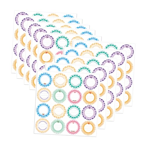 SEWACC 10 Stück Wasserdichte Runde Etiketten für Einmachgläser Selbstklebende Aufkleber Bunten Designs für Flaschen Dosen und für Kreative Beschriftungen und SEWACC 10 Stück Wasserdichte Runde Etiketten für Einmachgläser Selbstklebende Aufkleber Bunten Designs für Flaschen Dosen und für Kreative Beschriftungen und von SEWACC