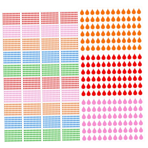 SEWACC 100 Blatt Bunte Wassertröpfchen Indexaufkleber Beschreibbare Haftetiketten für Planer Tagebuchdekoration Vielseitige DIY Scrapbooking Sticker Farbenfrohe Organizer Labels von SEWACC
