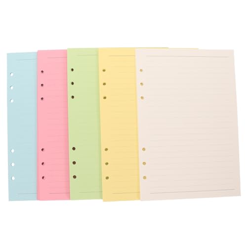 SEWACC 100 Blatt Nachfüllpapier für Ringbuch Farben Lochung Linierte für Planer Einlagen für Notizbuch und Budgetplaner von SEWACC