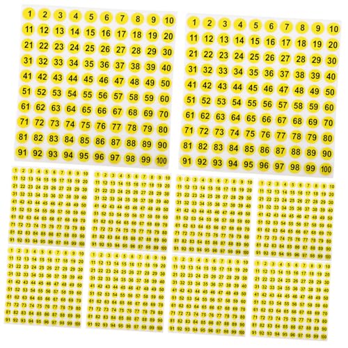 SEWACC 100 Blatt Runde Digitale Aufkleber Selbstklebende Nummernaufkleber für Klassifikation und Organisation Wasserfest Schwarz Gelb für Lagerverwaltung und Diy Projekte SEWACC 100 Blatt Runde Digitale Aufkleber Selbstklebende Nummernaufkleber für Klassifikation und Organisation Wasserfest Schwarz Gelb für Lagerverwaltung und Diy Projekte von SEWACC