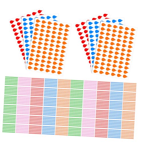 SEWACC 100 Blatt Selbstklebende Index-tab-sticker Bunte Wassertröpfchen-form Beschreibbar für DIY Planer Journale Notizbücher Scrapbooking Kupferdruckpapier Langlebig von SEWACC
