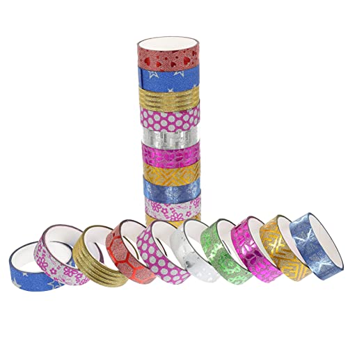 SEWACC 100 Rollen Glitzer Washi Tape Set Dekoratives Klebeband für DIY Scrapbooking Basteln Geschenken und Kreative Projekte Farben Zufälligen Mustern von SEWACC