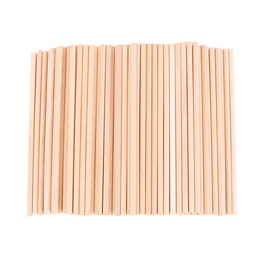SEWACC 100 Stück 15 X 0 5 Cm Holzdübelstangen Unbehandelte Runde Holzstäbe Hartholzstäbe Für Bastelprojekte Modellbau von SEWACC