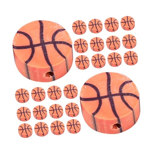 SEWACC 100 Stück Basketball Spacer Beads Polymer Clay Langlebige DIY Zubehör Perlen für Armbänder Halsketten Schmuckherstellung Vielseitige Bastelperlen Pack von SEWACC