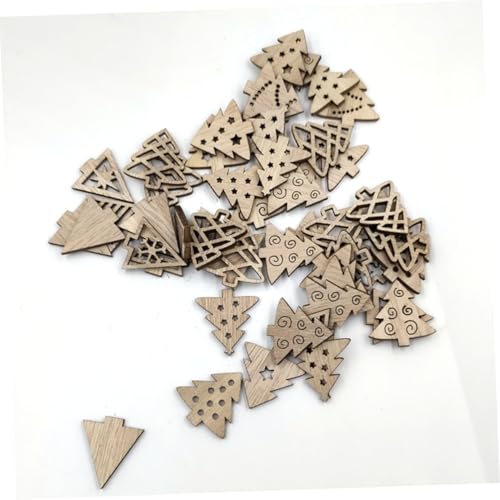 SEWACC 100 Stück Baumförmige Holzscheiben Weihnachtsanhänger Holzdeko DIY Basteln Naturholz Langlebig Sicher für Heim und Party SEWACC 100 Stück Baumförmige Holzscheiben Weihnachtsanhänger Holzdeko DIY Basteln Naturholz Langlebig Sicher für Heim und Party von SEWACC