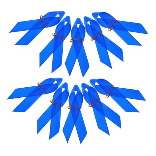 SEWACC 100 Stück Blaue Satinband Anstecknadeln Broschen mit Sicherheitsnadeln Vielseitig für Basteln Geschenkverpackung Kleidung Polyesterband und Stabile Metallpins für von SEWACC