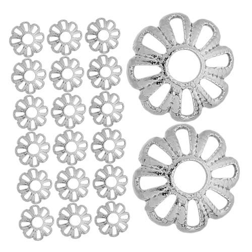 SEWACC 100 Stück Blüten Perlenkappen Edelstahl Hohl Verzierte Schmuck Spacer Endkappen für Armband Halskette Ohrring DIY Schmuckherstellung Vielseitig und Einfach zu Verarbeiten von SEWACC