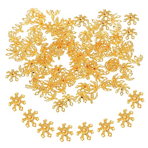 SEWACC 100 Stück Blütenförmige Perlenkappen Leicht Schmuckzubehör DIY Endkappen für Haar und Schmuckherstellung Vielseitige Spacer Bead Caps für Armbänder Halsketten von SEWACC