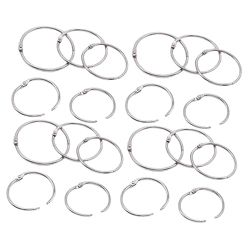 SEWACC 100 Stück Buchringe Metall Loose Leaf Ringe für Karteikarten DIY Notizbuchringe Innendurchmesser Außendurchmesser für Scrapbooking und Bastelarbeiten von SEWACC