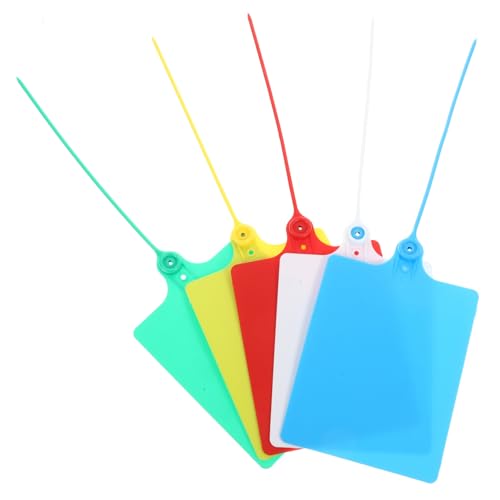SEWACC 100 Stück Bunte Kunststoff Versandetiketten mit Kabelbindern Reißfest Vielseitig als Gepäck und Warenanhänger Einsetzbar Langlebige PP Materialien für Effiziente Organisation von SEWACC