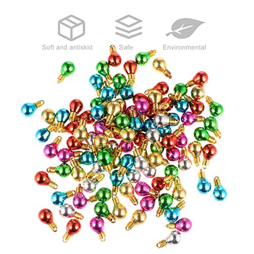 SEWACC 100 Stück Bunte Kunststoffperlen für Diy Schmuckherstellung Runde Lampenperlen für Weihnachtsdekoration Handgefertigte Materialien für Armbänder und Fußketten von SEWACC