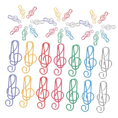 SEWACC 100 Stück Bunte Musiknoten Büroklammern Kreative Papierclips für Schule und Büro Organisieren Dokumente mit Farbenfrohem Design und Cartoon Form für Lebendige Arbeitsatmosphäre SEWACC 100 Stück Bunte Musiknoten Büroklammern Kreative Papierclips für Schule und Büro Organisieren Dokumente mit Farbenfrohem Design und Cartoon Form für Lebendige Arbeitsatmosphäre von SEWACC