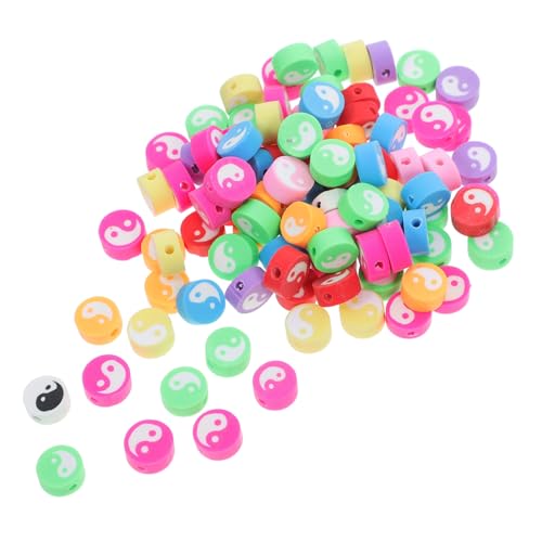 SEWACC 100 Stück Bunte Taichi Polymer Clay Perlen Flach Rund Spacer Beads für DIY Schmuckherstellung Armbänder Halsketten Basteln Leichtes Material Bequemes Tragen SEWACC 100 Stück Bunte Taichi Polymer Clay Perlen Flach Rund Spacer Beads für DIY Schmuckherstellung Armbänder Halsketten Basteln Leichtes Material Bequemes Tragen von SEWACC