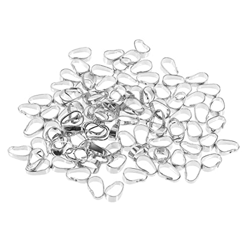 SEWACC 100 Stück DIY Anhänger Kettenverschlüsse Langlebiger Legierung Große Weißgold Collierschlaufen Robust Farbbeständig für Halsketten Armbänder Schlüsselanhänger und Bastelprojekte von SEWACC