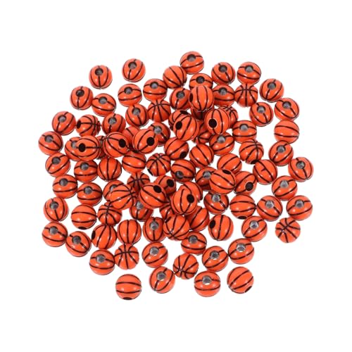 SEWACC 100 Stück Diy Basketball Acryl Perlen für Armbänder Bastelzubehör für Schmuckherstellung für Armbänder und Ohrringe für Kreative Projekte und Frühkindliche Bildung von SEWACC