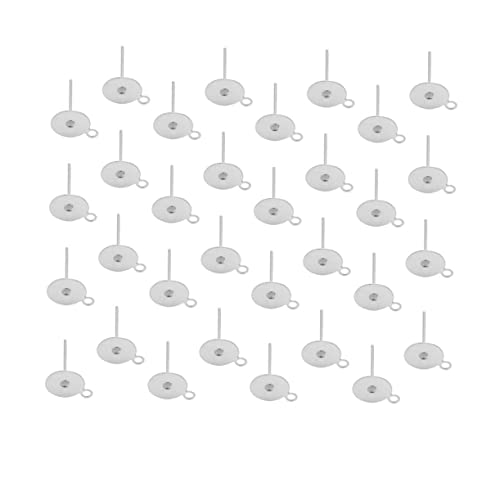 SEWACC 100 Stück Edelstahl Ohrstecker Rohlinge mit Flacher Runder Basis Langer Pin Post mit Ösenersatz für DIY Ohrschmuck Herstellung und Anhänger Zubehör SEWACC 100 Stück Edelstahl Ohrstecker Rohlinge mit Flacher Runder Basis Langer Pin Post mit Ösenersatz für DIY Ohrschmuck Herstellung und Anhänger Zubehör von SEWACC