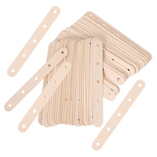 SEWACC 100 Stück Eisstiel Farbmischstäbe Farbstifte Farbrührstäbchen Hochzeitsfans Brotstangen Mini-handwerk Stöcke Mischen Bastelbedarf Für Kreativer Stock Meterstab Holz Beige von SEWACC