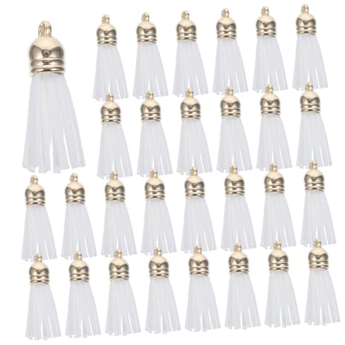 SEWACC 100 Stück Farbe Lederquasten Zubehör Schwarz Reiz Herstellung Trendy bag charm handystativ Geldbörsenanhänger für Handtaschen Schlüsselanhänger aus Leder mit Quaste Legierung Weiß SEWACC 100 Stück Farbe Lederquasten Zubehör Schwarz Reiz Herstellung Trendy bag charm handystativ Geldbörsenanhänger für Handtaschen Schlüsselanhänger aus Leder mit Quaste Legierung Weiß von SEWACC