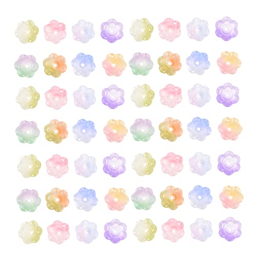 SEWACC 100 Stück Glasblumenperlen für Armbänder Bunte Diy Schmuckperlen zum Basteln von Armbändern und Ohrringen für Kreative Handarbeiten und von SEWACC