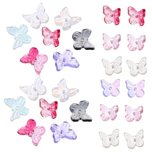 SEWACC 100 Stück Glasperlen Schmetterling Bunte DIY Schmuckperlen Charms für Armbänder Halsketten Basteln Kreative Schmuckherstellung Zubehör SEWACC 100 Stück Glasperlen Schmetterling Bunte DIY Schmuckperlen Charms für Armbänder Halsketten Basteln Kreative Schmuckherstellung Zubehör von SEWACC