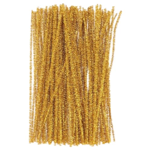 SEWACC 100 Stück Glitzer-pfeifenreiniger, Bastelmaterial für Christbaumschmuck, Kreative Kinder- Und Partygeschenke (gold) von SEWACC