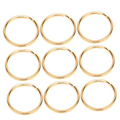 SEWACC 100 Stück Goldene Runde Flache Schlüsselringe Metall Schlüsselanhänger Ringe für Auto und Zuhause Schlüssel Organisation DIY Zubehör von SEWACC