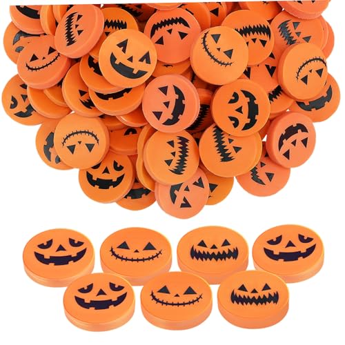 SEWACC 100 Stück Halloween Radiergummis Kreative Kürbis-motive Tpr-material Sauberes Radieren als Schulbedarf Partygeschenke und Herbstdeko für Schüler von SEWACC