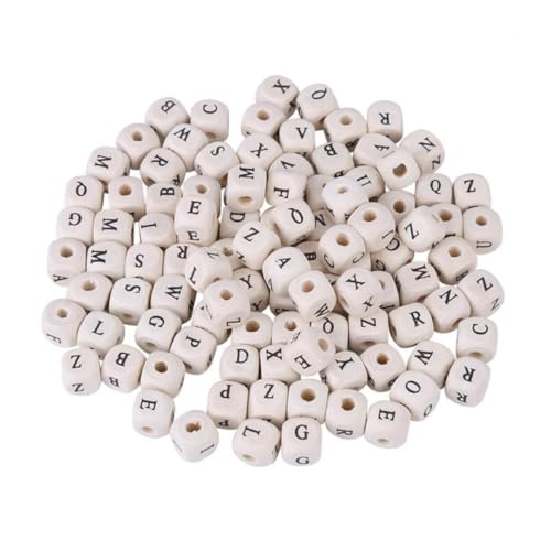 SEWACC 100 Stück Holzperlen Buchstabenperlen für Schmuckherstellung Natur Holzfarbe DIY Armband Kette Perlen für Basteln und Freundschaftsarmbänder SEWACC 100 Stück Holzperlen Buchstabenperlen für Schmuckherstellung Natur Holzfarbe DIY Armband Kette Perlen für Basteln und Freundschaftsarmbänder von SEWACC