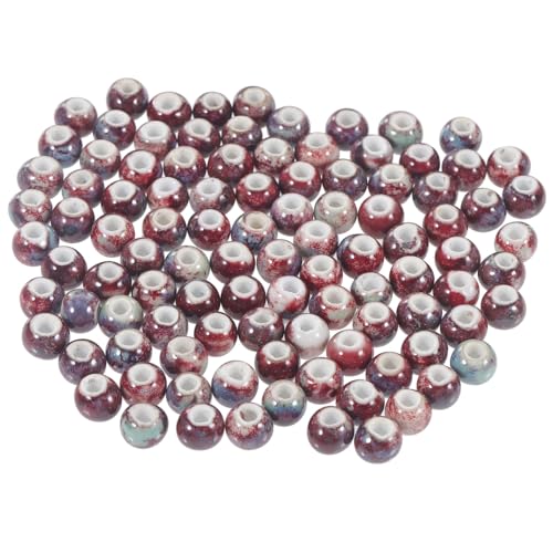SEWACC 100 Stück Keramik Perlen Runde Spacer Beads für DIY Schmuckherstellung Armband Halskette Bastelperlen Zubehör Langlebig und Leicht Auffädelbar SEWACC 100 Stück Keramik Perlen Runde Spacer Beads für DIY Schmuckherstellung Armband Halskette Bastelperlen Zubehör Langlebig und Leicht Auffädelbar von SEWACC