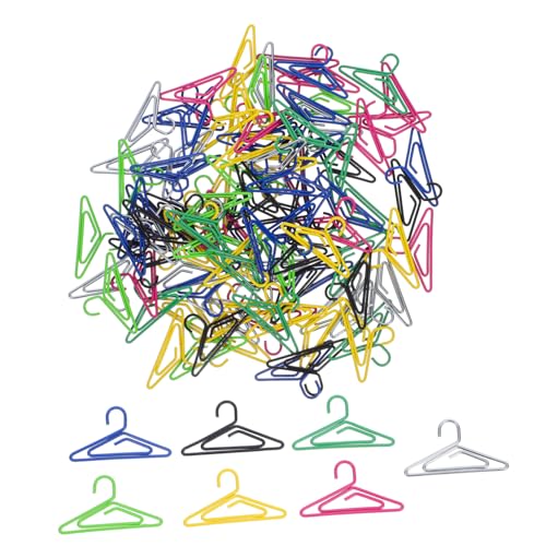 SEWACC 100 Stück Kreative Pack Bunte Kleiderbügel Büroklammern Metallclips für Dokumentenorganisation Lesezeichen und Bastelprojekte für Büro und Schule von SEWACC