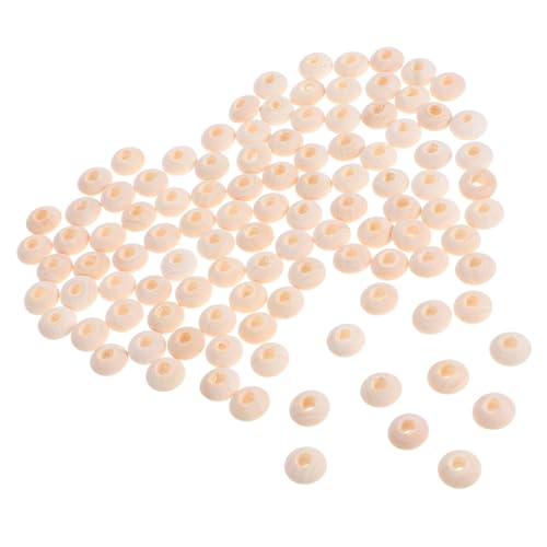 SEWACC 100 Stück Lotus Perlen Schmuck Holzscheibenperlen Halsketten Rondellperlen Großes Loch Holzperlen Bastelperlen Armbandperlen Flache Untertassenperlen Flache von SEWACC
