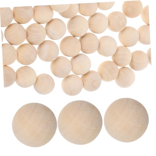 SEWACC 100 Stück Natürliche Unlackierte Holzperlen Ohne Glatte Oberfläche Solide Holzkugeln für DIY Schmuck Handwerk Bastelprojekte von SEWACC