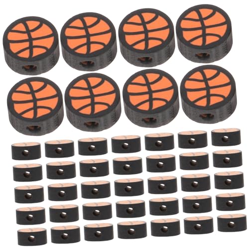SEWACC 100 Stück Polymer Clay Basketball Perlen Lose DIY Schmuckperlen Langlebige Handwerksperlen für Armbänder Halsketten Kreative Schmuckherstellung Tragbar und Verschleißfest von SEWACC