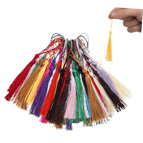 SEWACC 100 Stück Quasten schlüsselanhänger Bastelzubehör DIY -Lesezeichen Schlüssel Quaste Lesezeichen-Quaste Schlüsselbund Handwerksbedarf Polyester SEWACC 100 Stück Quasten schlüsselanhänger Bastelzubehör DIY -Lesezeichen Schlüssel Quaste Lesezeichen-Quaste Schlüsselbund Handwerksbedarf Polyester von SEWACC