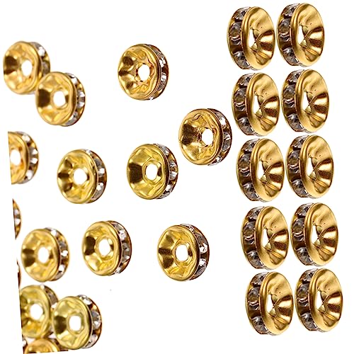 SEWACC 100 Stück Rondelle Spacer Perlen mit Strass Lose Perlen für Schmuckherstellung Goldene und Weiße Bastelperlen für Kreative DIY Projekte SEWACC 100 Stück Rondelle Spacer Perlen mit Strass Lose Perlen für Schmuckherstellung Goldene und Weiße Bastelperlen für Kreative DIY Projekte von SEWACC