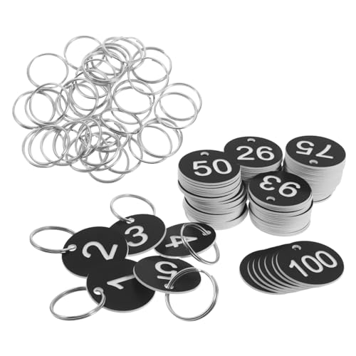 SEWACC 100 Stück Runde Nummerierte Kunststoffetiketten mit Leichte Abs Nummernschilder für Schlüsselanhänger Organisieren von Schlüsseln Gepäck Karten und Schließfächern Schwarz SEWACC 100 Stück Runde Nummerierte Kunststoffetiketten mit Leichte Abs Nummernschilder für Schlüsselanhänger Organisieren von Schlüsseln Gepäck Karten und Schließfächern Schwarz von SEWACC