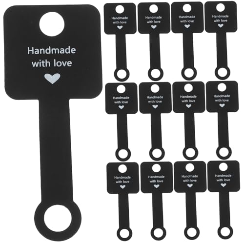 SEWACC 100 Stück Schmuckverpackung Karten aus Kraftpapier Selbstklebend Schmuckpräsentation für Ringe Armbänder Halsketten Leicht Langlebig für Kleinen Schmuckhandel von SEWACC