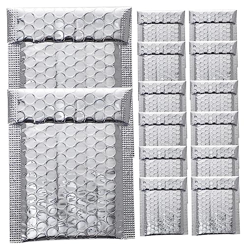 SEWACC 100 Stück Selbstklebende Luftpolstertaschen aus Silberner Aluminiumbeschichtung Gepolsterte Versandtaschen Stoßfest Reißfest als Verpackungsmaterial für Sicheren Versand und Umzug SEWACC 100 Stück Selbstklebende Luftpolstertaschen aus Silberner Aluminiumbeschichtung Gepolsterte Versandtaschen Stoßfest Reißfest als Verpackungsmaterial für Sicheren Versand und Umzug von SEWACC