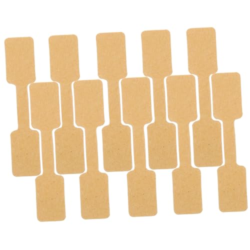 SEWACC 100 Stück Selbstklebende Schmuck Preisschilder aus Kraftpapier Kleine Rechteckige Etiketten Aufkleber Blanko Preisetiketten für Ohrringe Armbänder Ringe und Halsketten Praktische von SEWACC