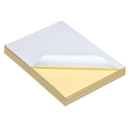 SEWACC 100 Stück Selbstklebendes Etikettenpapier Bedruckbar für und Tintenstrahldrucker Weißes Beschichtetes Papier Geeignet für Büro Schule und Zuhause SEWACC 100 Stück Selbstklebendes Etikettenpapier Bedruckbar für und Tintenstrahldrucker Weißes Beschichtetes Papier Geeignet für Büro Schule und Zuhause von SEWACC